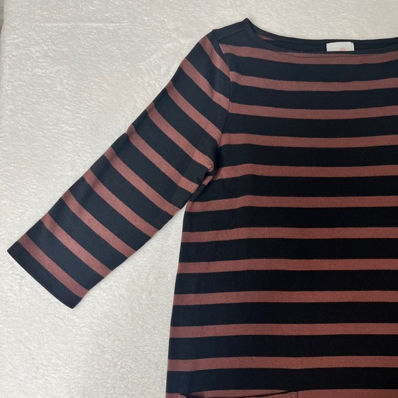 The Nines x Hatch Tunic Shift Dress XS Brown Black Striped Maternity Target Boxy - Picture 5 of 11